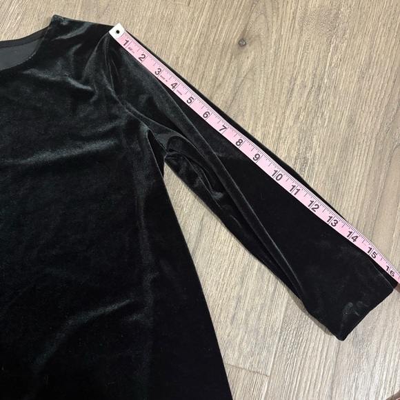 Charter Club Women's Sz PP Black Velvet 3/4 Sleeve Top Whimsigoth Fairy Witchy - Picture 8 of 9